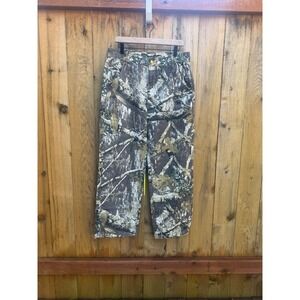 Camo Utility Carpenter Pants Mens XL Brown Tan Forest Camouflage